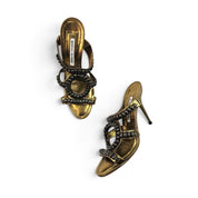 Vintage Manolo Blahnik Gold Beaded Heels - (7)