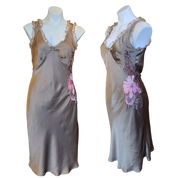 Silk Floral Embroidered Dress (L)