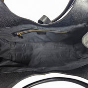 Vintage Gucci Jackie Canvas Monogram Bag Leather Trim Black