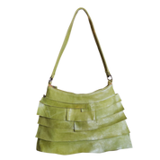Slime Green Leather Ruffle Bag