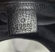 Vintage Gucci Jackie Canvas Monogram Bag Leather Trim Black