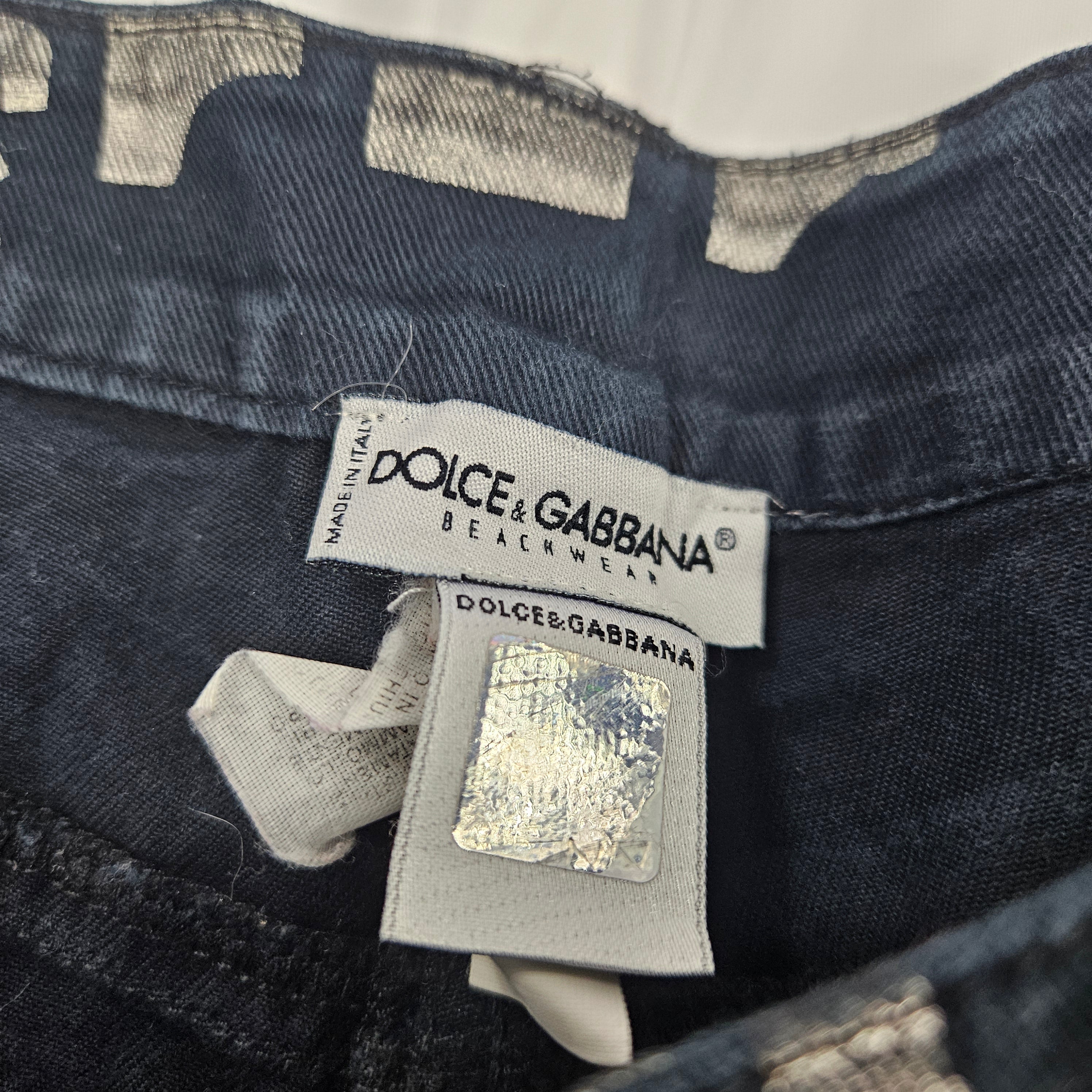 Dolce & Gabbana Beachwear Micro Shorts Vintage Y2K Graphic Denim (s)