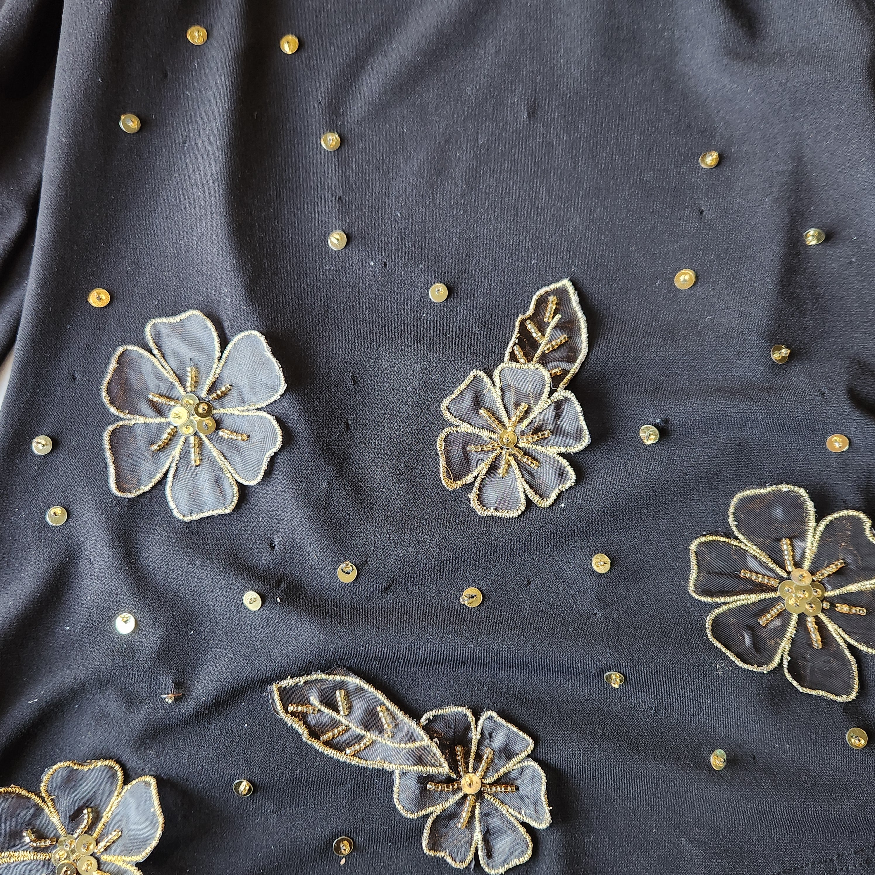 Asymmetrical Floral Sequin Top (S/M)