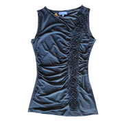 Y2K Black Ruffled Tank (XS)