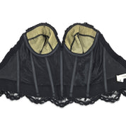 Vintage Beaded Black Bustier Top (XS)