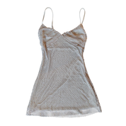 Y2K Bedazzled Fishnet Mini Dress (S)