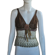 Whimsical Floral Sequin Tank (M)