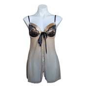 Sultry Black and Gold Slip Dress (S)