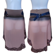 Sheer Sequin Denim Midi Skirt (M)
