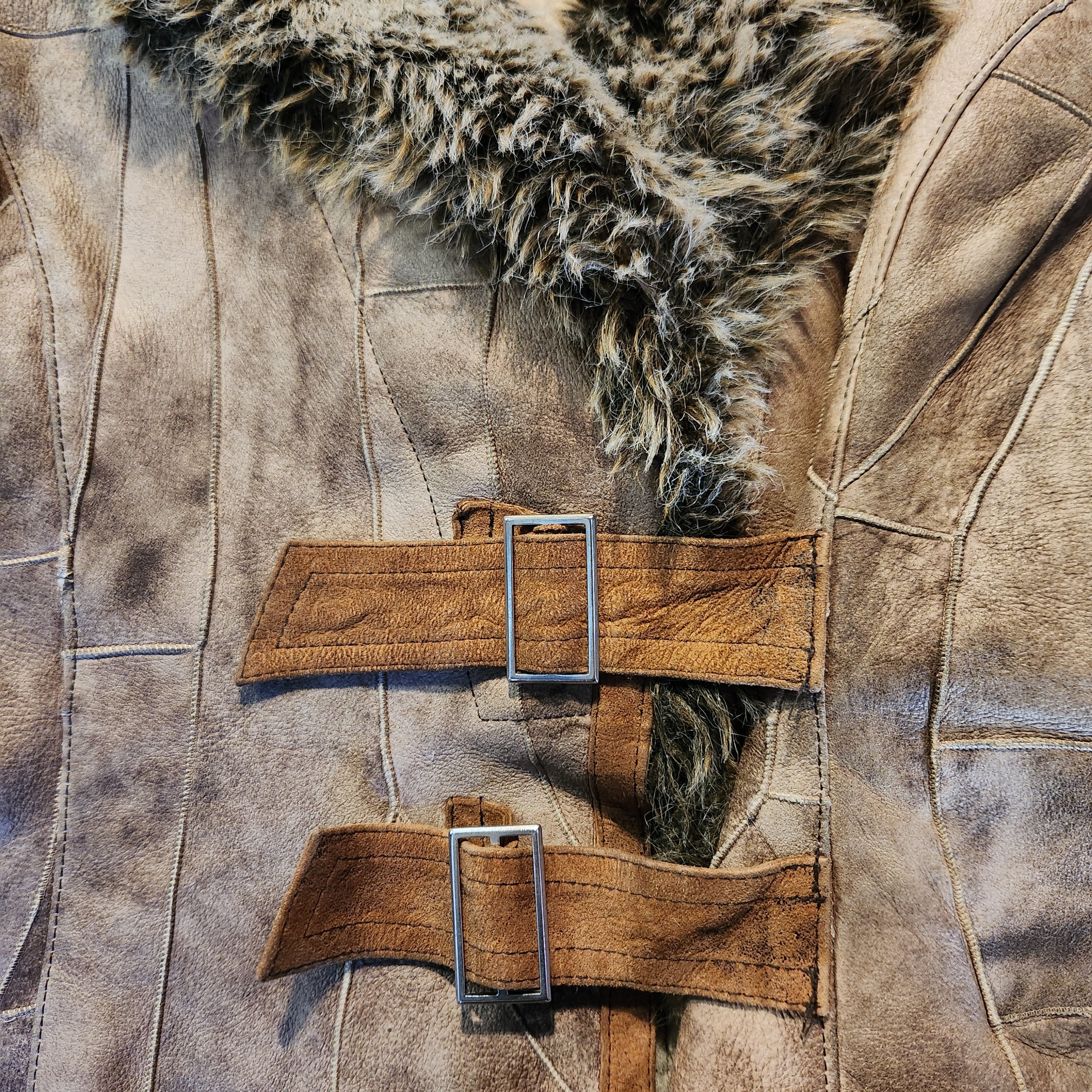 Belted Faux Fur Jacket (M)