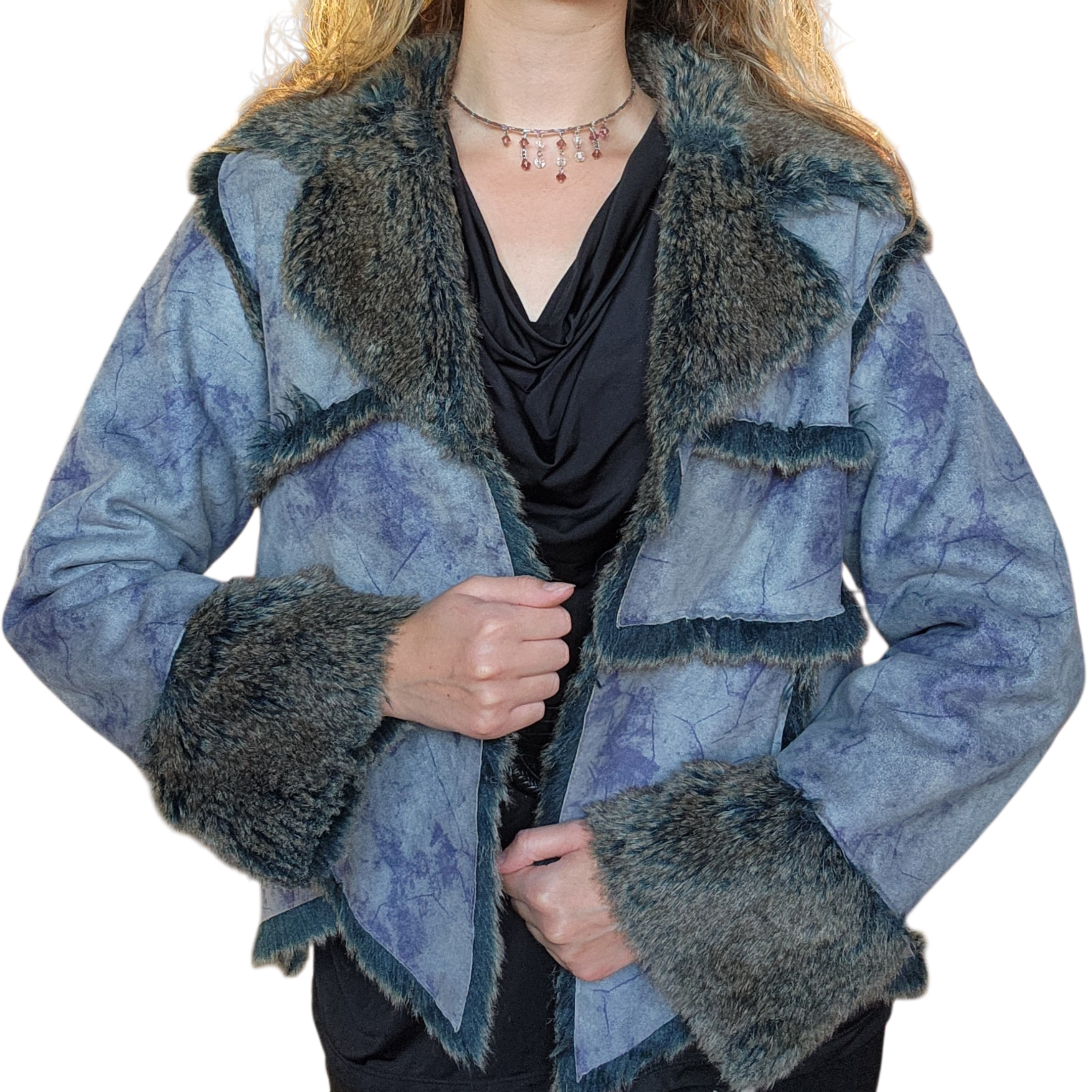 Gray/Blue Acid Wash Jacket (M)