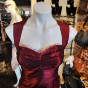 Lace-Up Maroon Ruffle Top (M)