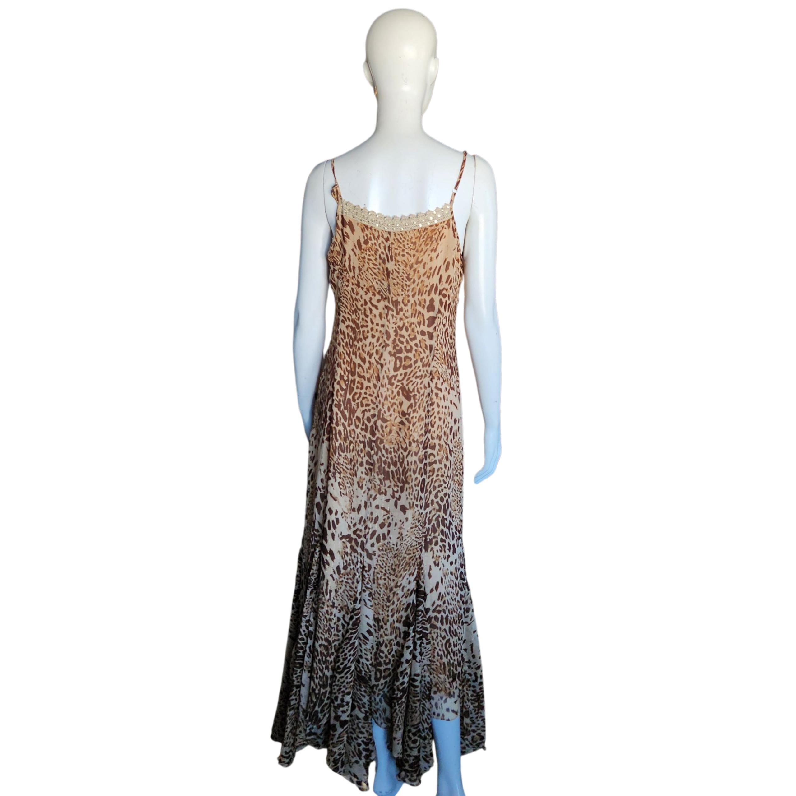Cheetah and Gold Maxi Dress (XL)