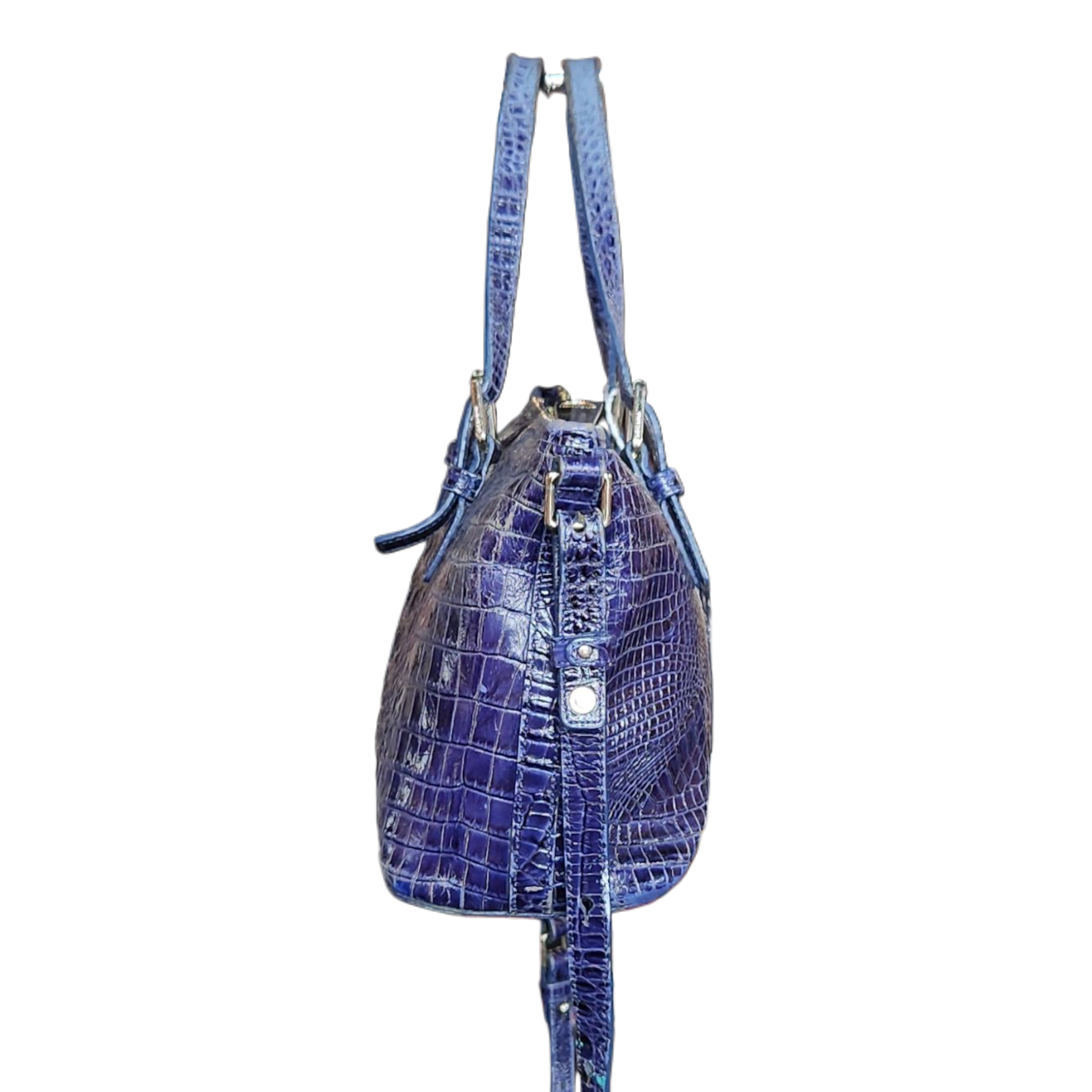 Midnight Blue Alligator Bag by Brahmin
