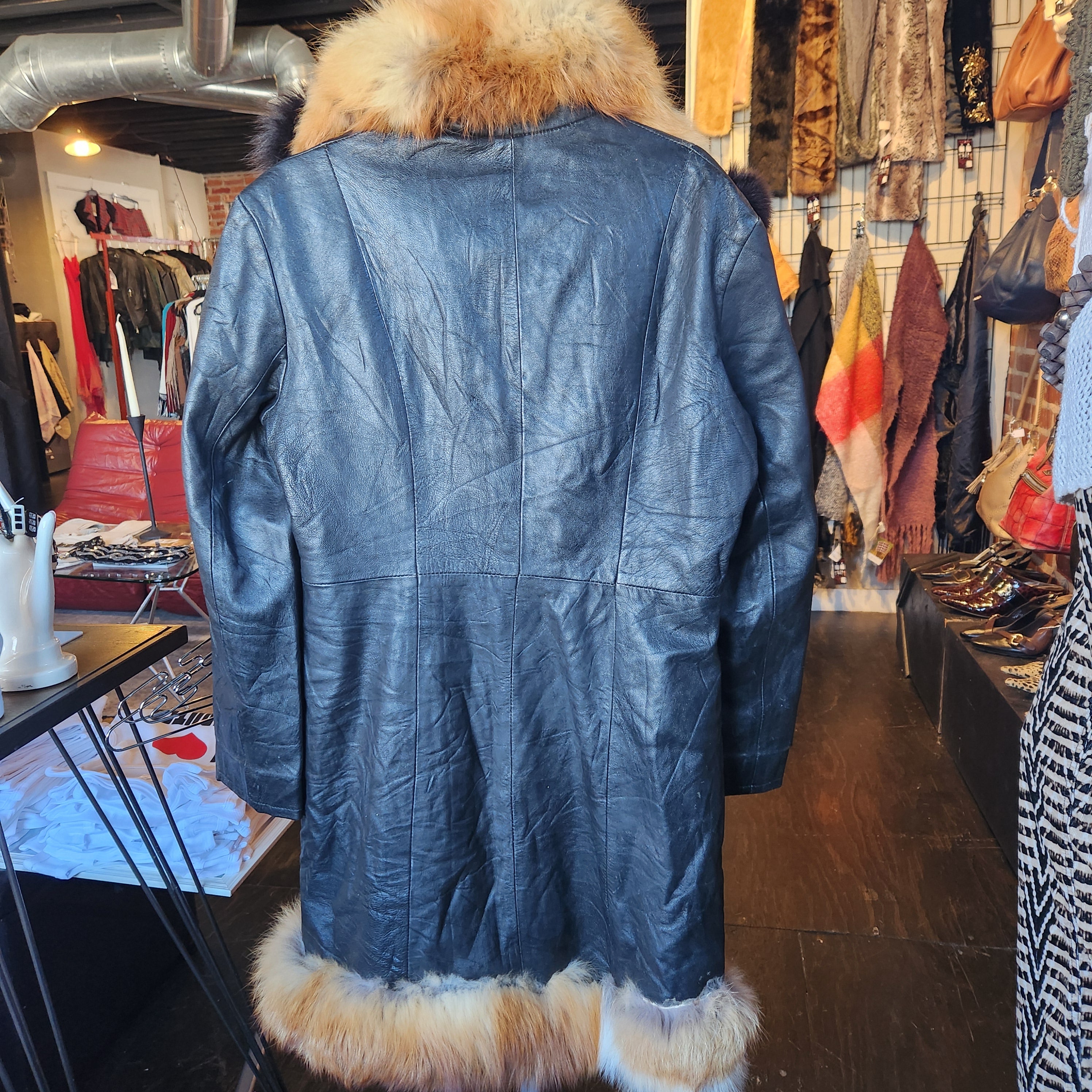 Piccole Donne Italian Leather fur coat (S/M)