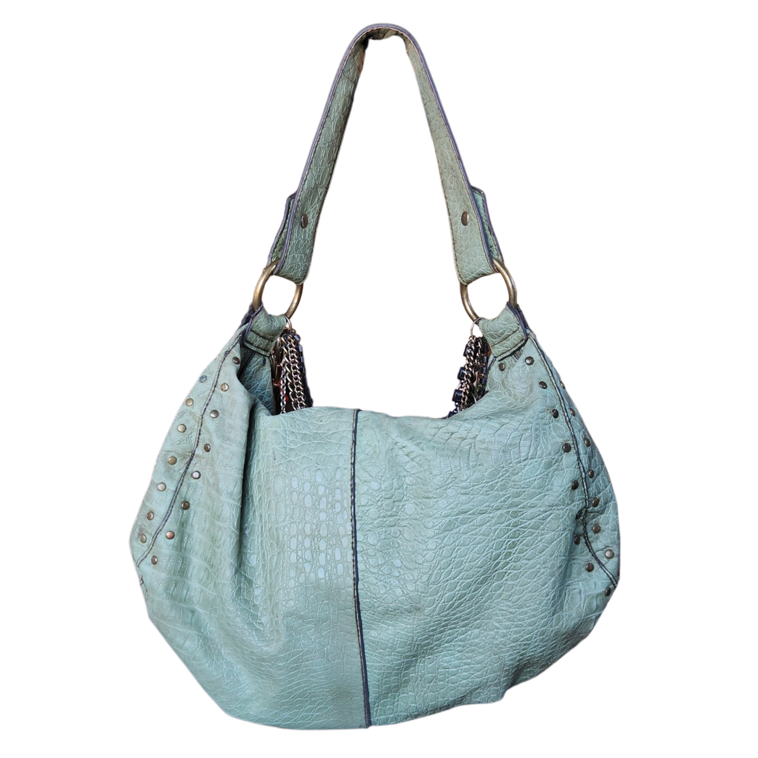 Sage Snakeskin Custom Chain Bag