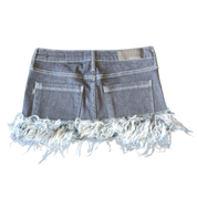 Gothic-Wolf Denim Mini Skirt (S)