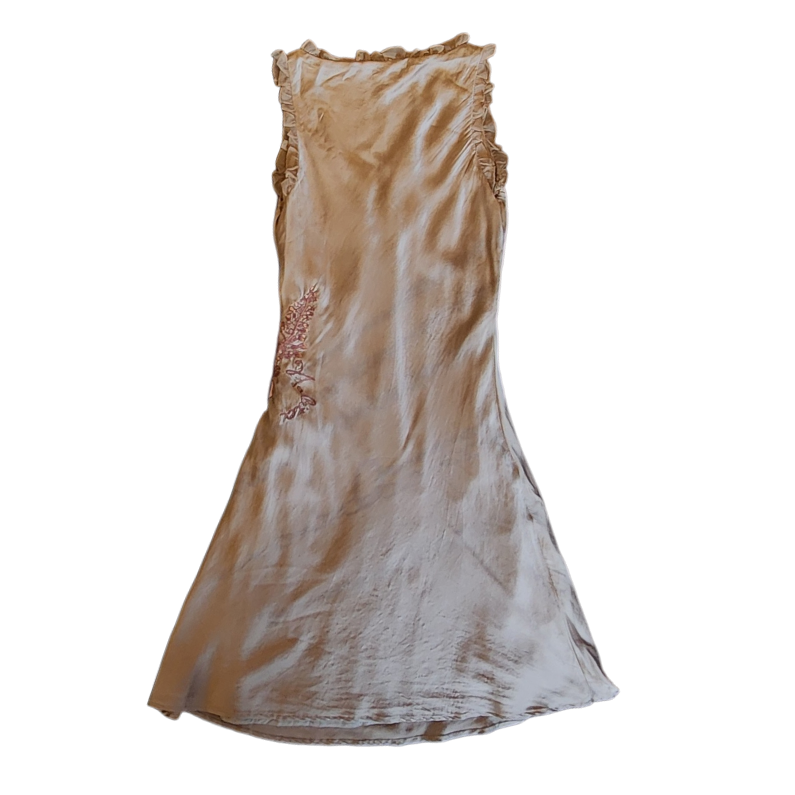 Silk Floral Embroidered Dress (L)