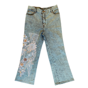 Acid Wash Embellished Jeans (M)