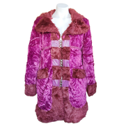 Maroon and Plum Fuzzy Coat (L)