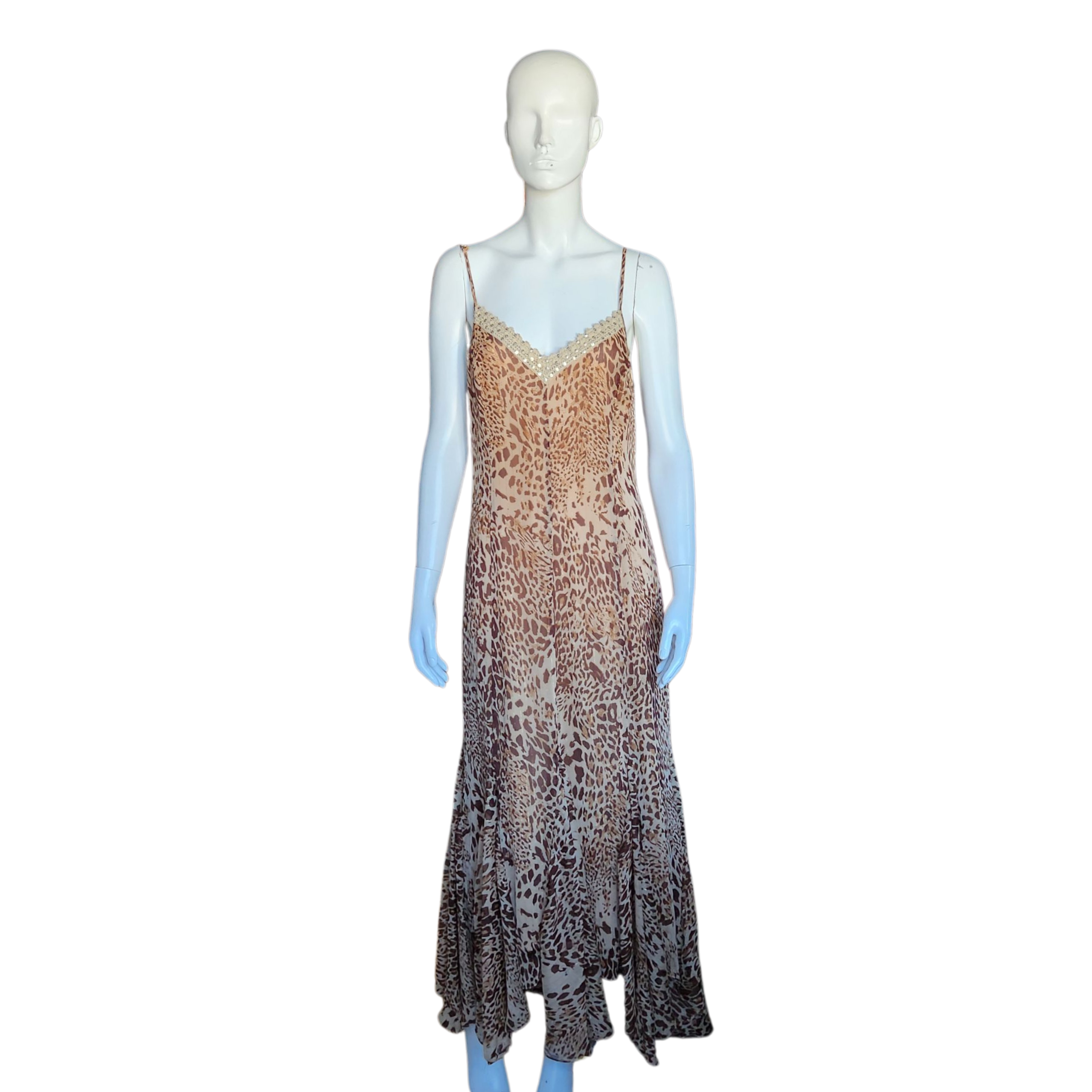 Cheetah and Gold Maxi Dress (XL)