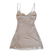 Y2K Bedazzled Fishnet Mini Dress (S)