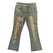 Beaded Butterfly Jeans (L)