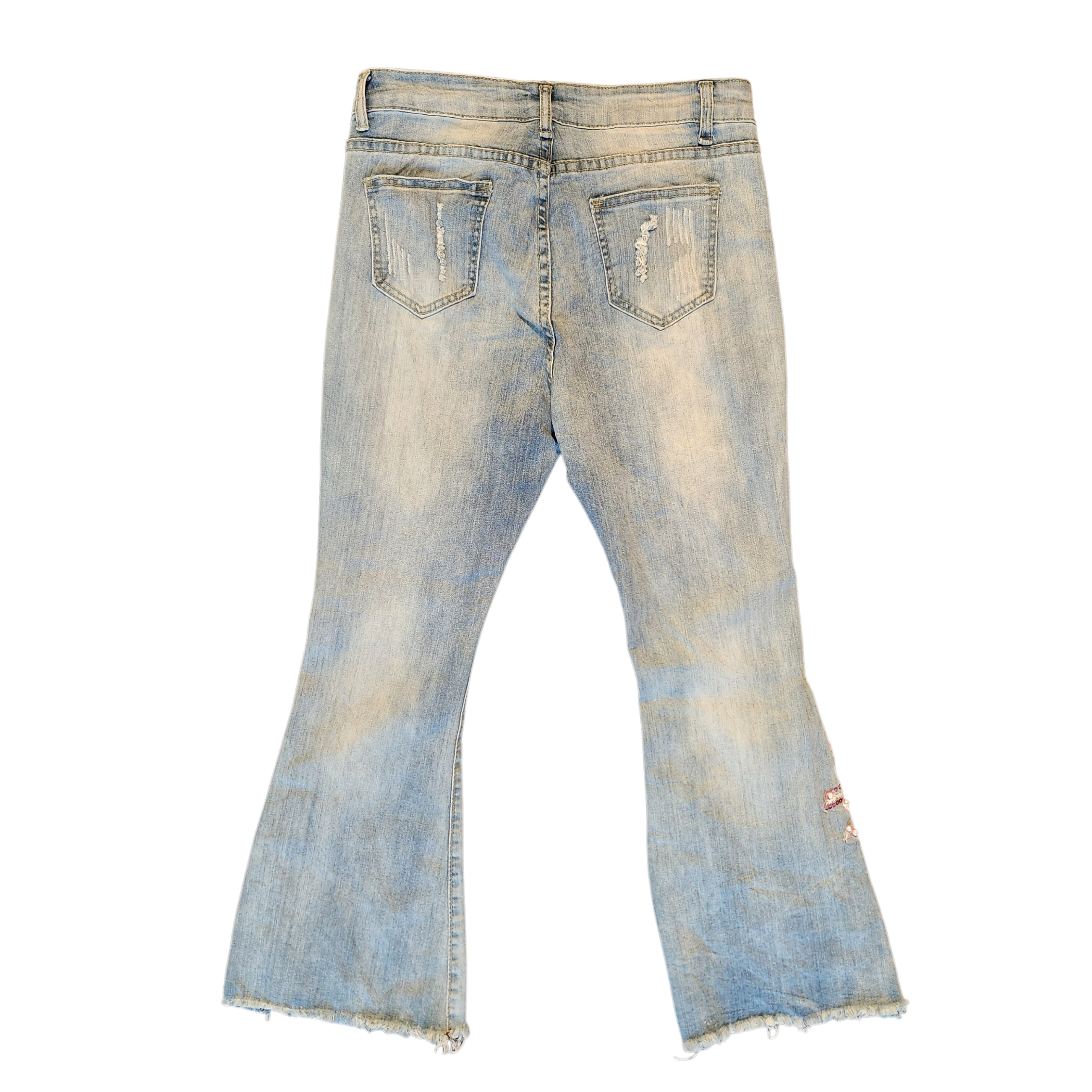 Y2k Embellished Light Wash Jeans (M)