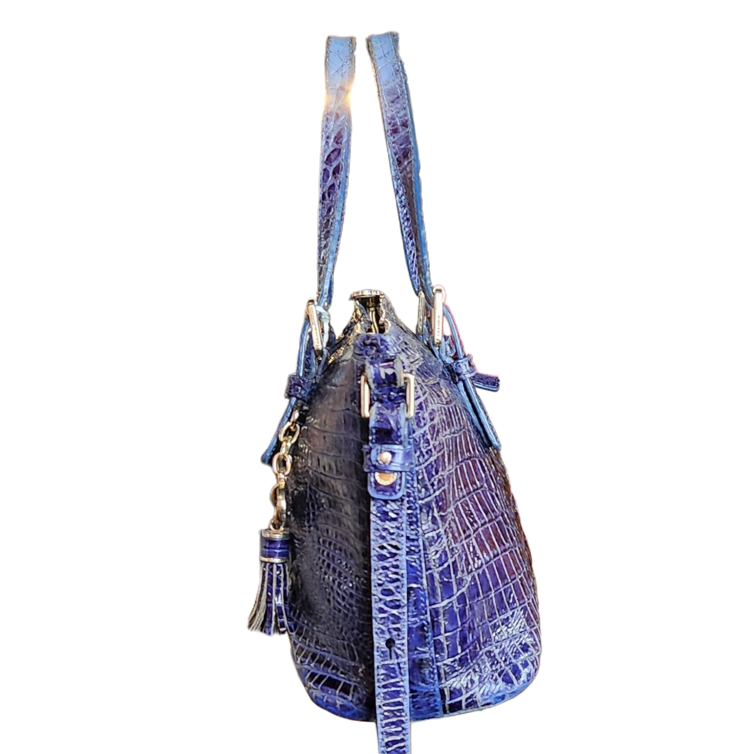Midnight Blue Alligator Bag by Brahmin
