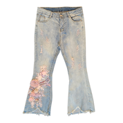 Y2k Embellished Light Wash Jeans (M)