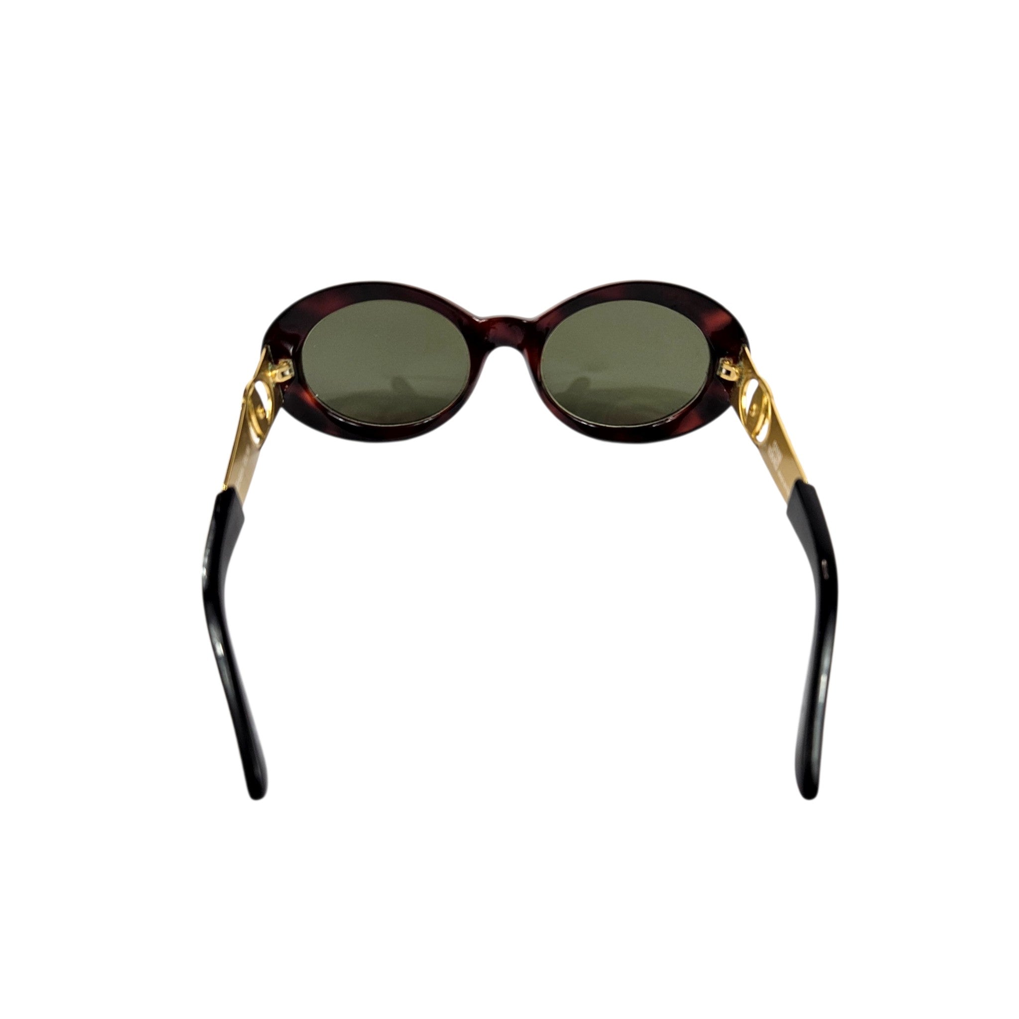 Vintage Gianni Versace Sunglasses Oval Tortoiseshell Gold Medusa