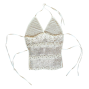 White Mesh Crochet Tank (S)
