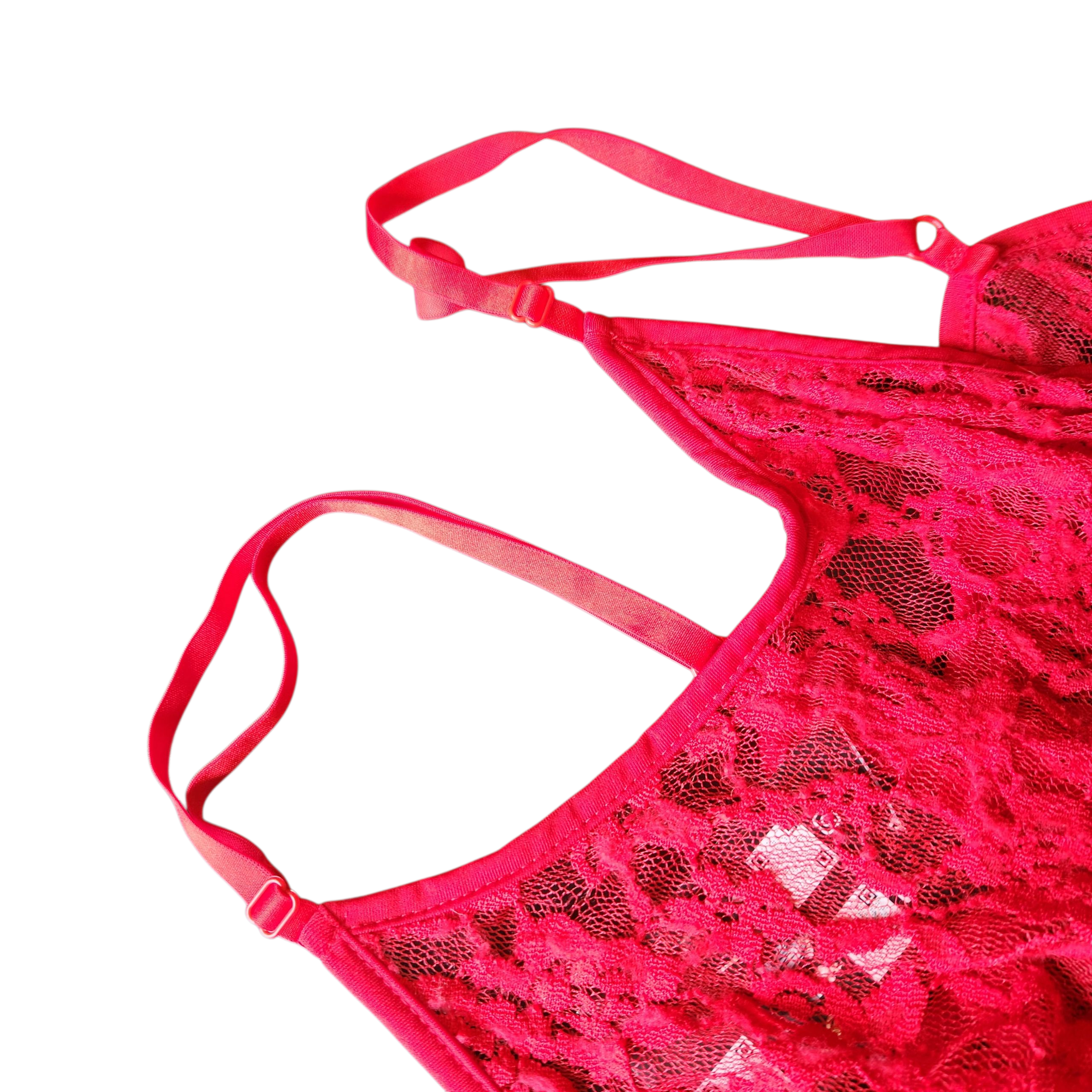 90s Red Lace Slip Dress (XXL)