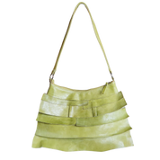 Slime Green Leather Ruffle Bag