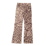 Giraffe Printed Low-rise Corduroy Flares (S)