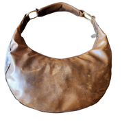 Studded Faux Leather Slouch Bag