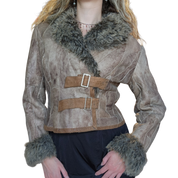 Belted Faux Fur Jacket (M)