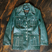 Forest Green Pleather Trench (M)