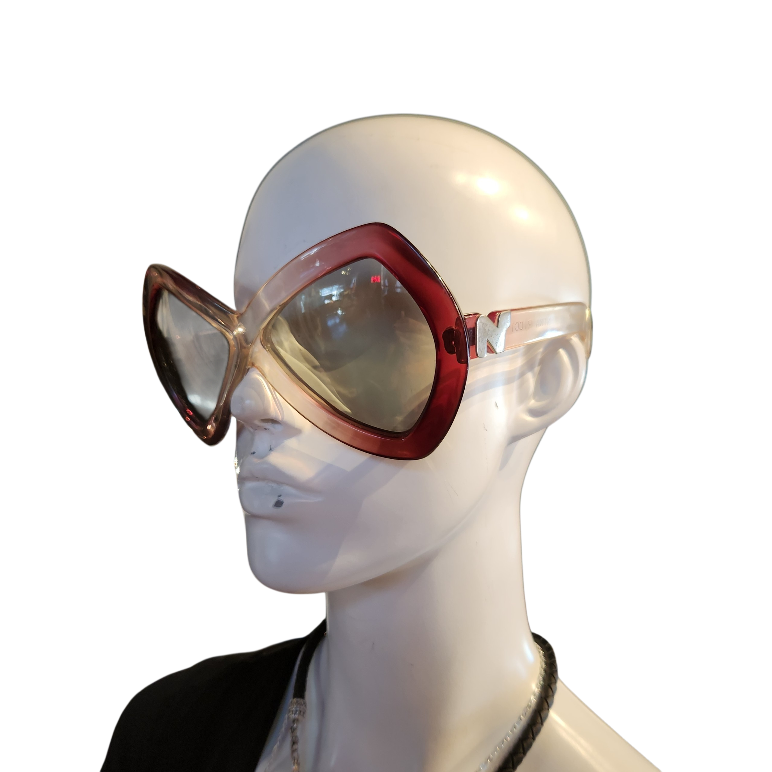 Nina Ricci 1970s oversized butterfly sunglasses