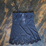 Little Black Sequin Slip Dress (L)