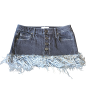 Gothic-Wolf Denim Mini Skirt (S)