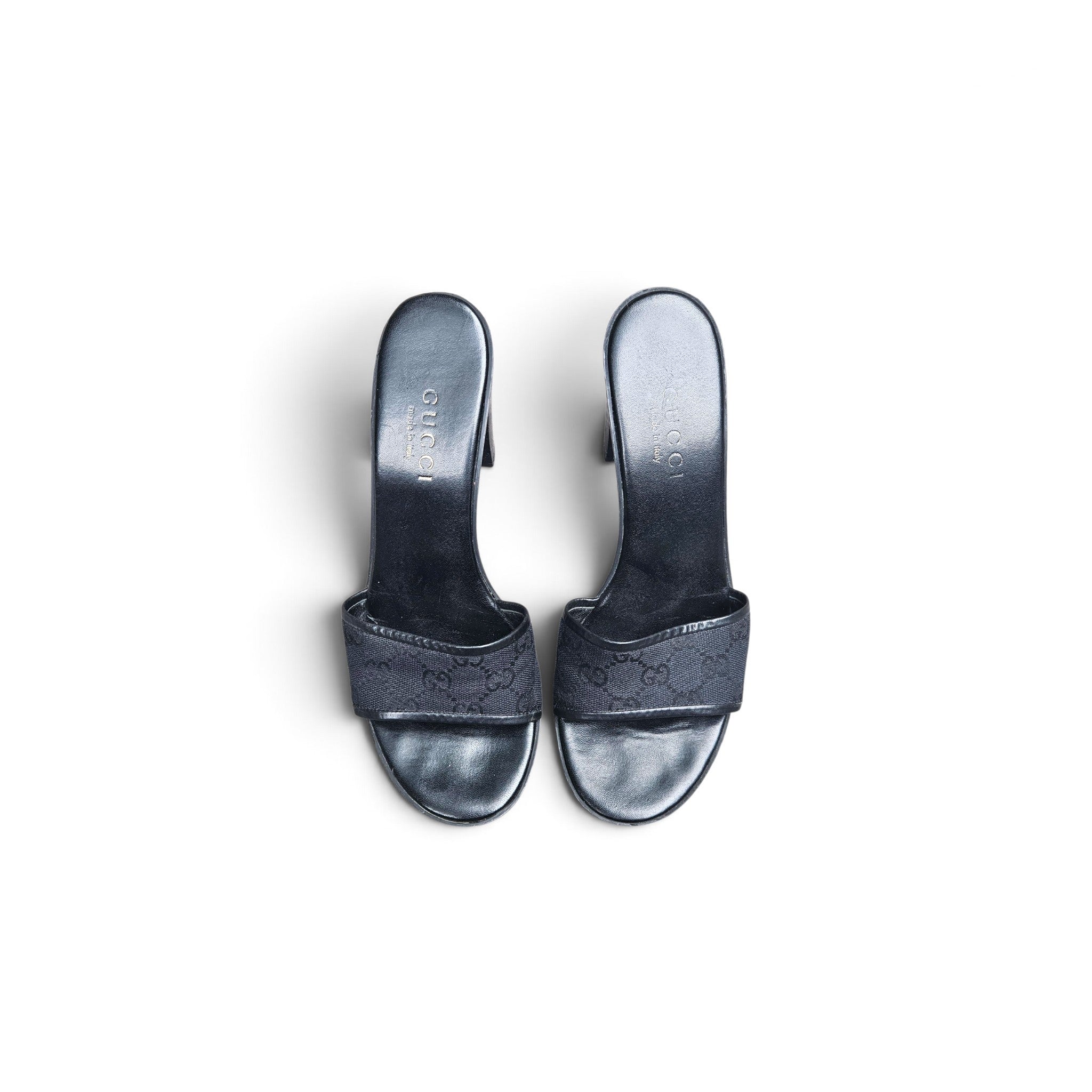 Vintage Gucci by Tom Ford Era Monogram Mule Heels (9.5)