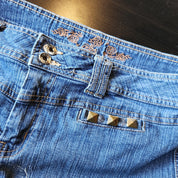 Platinum Fox Fur Studded Mini-Skirt (M)