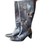 Antonio Melani Leather Pointy Butterfly Boots (Size 9)