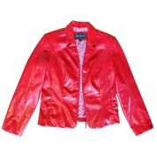 Glossy Red Zip-up Blazer (S)