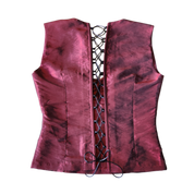 Lace-Up Maroon Ruffle Top (M)