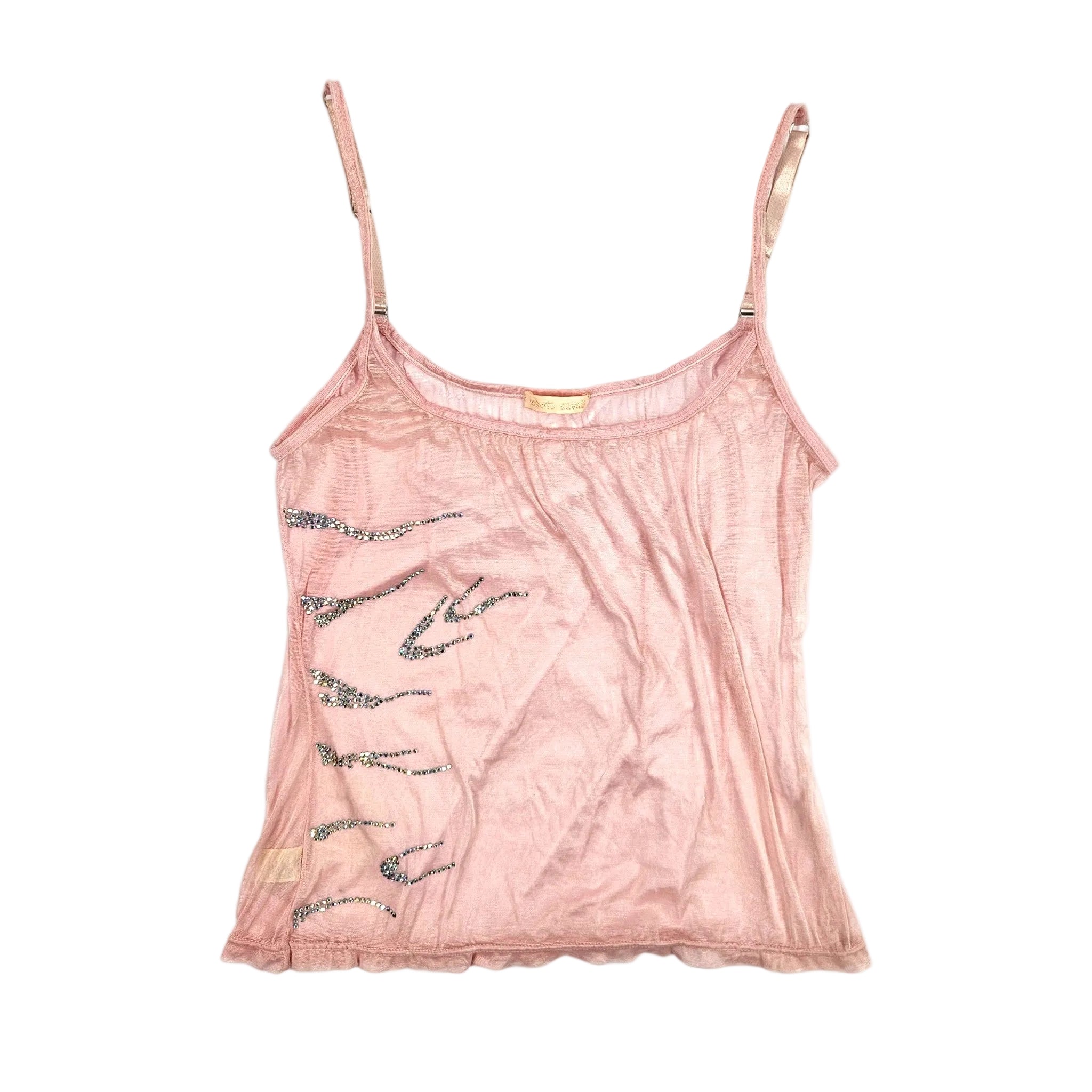 Vintage Y2K Roberto Cavalli Pink Embellished Cami Top (M)