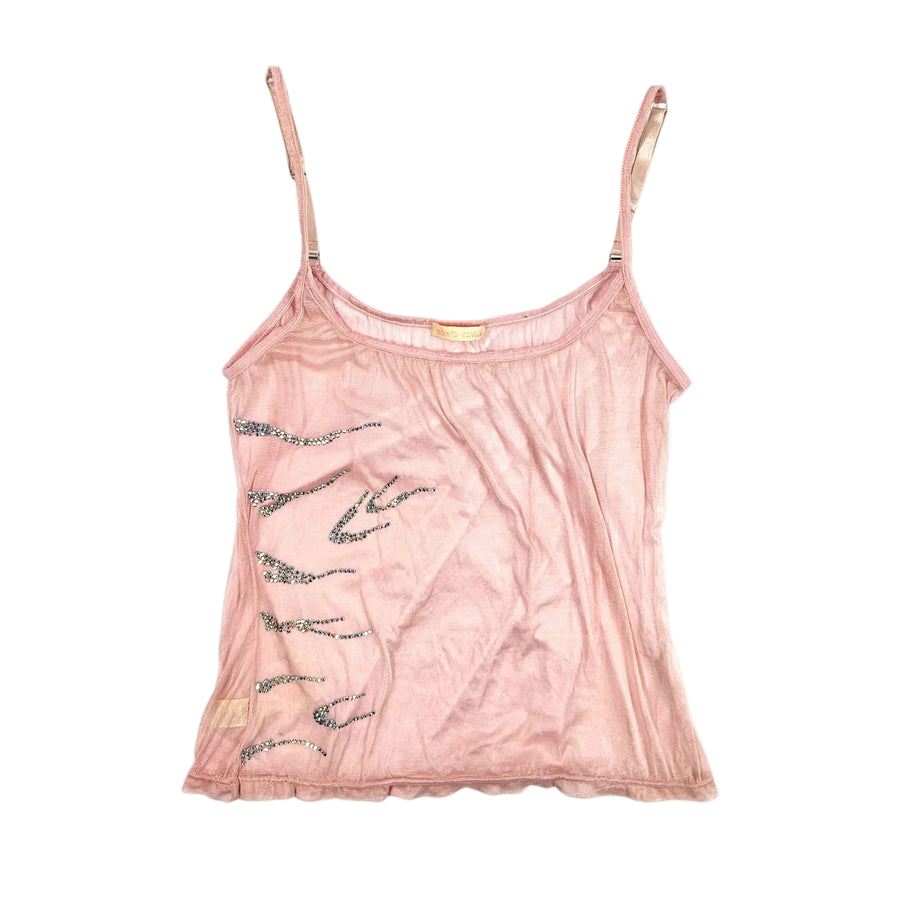 Vintage Y2K Roberto Cavalli Pink Embellished Cami Top (M)