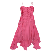 Y2K Silk Flutter Midi Dress (S)