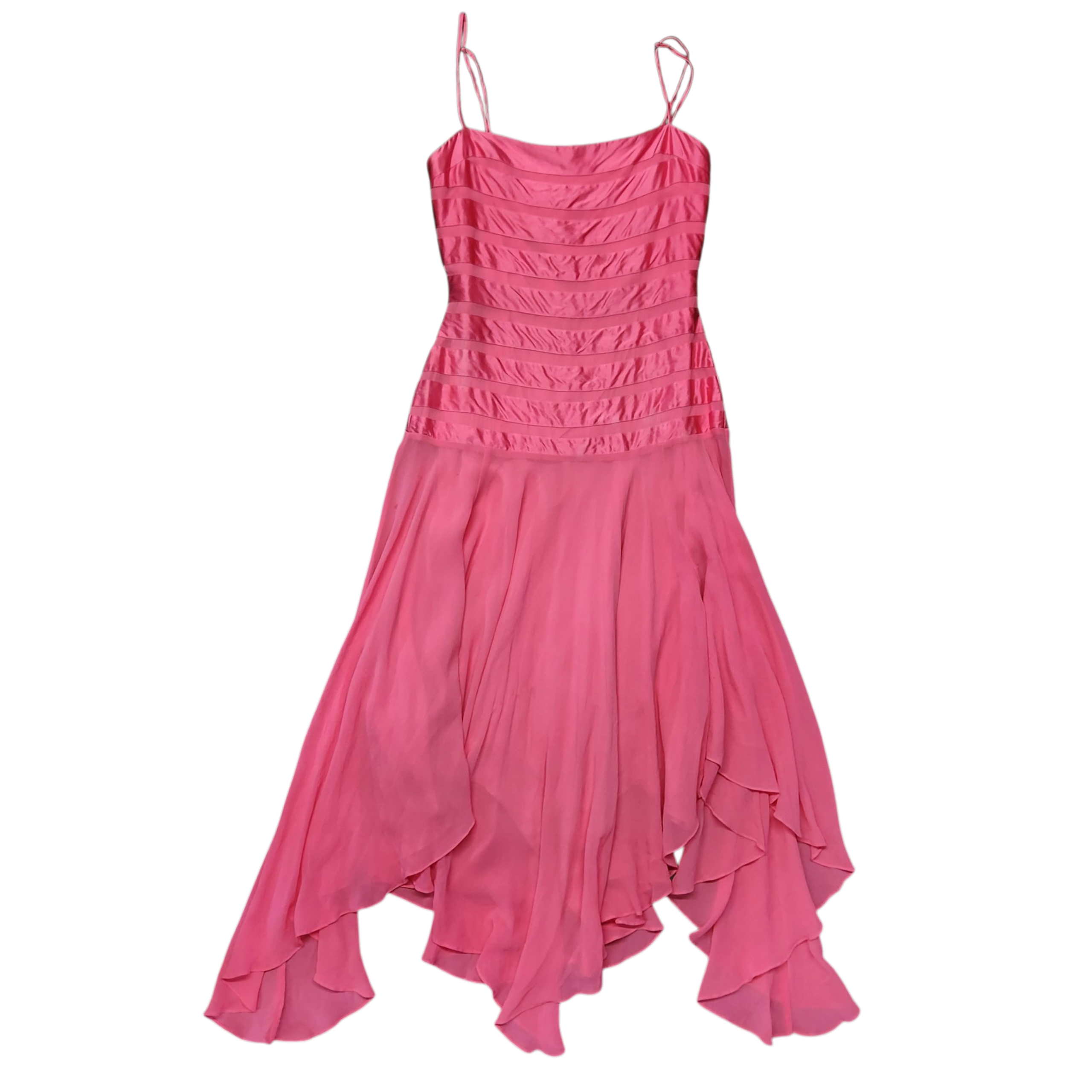 Y2K Silk Flutter Midi Dress (S)